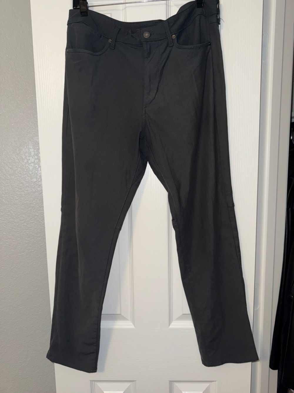 Men's Grey Stretch Pants - Classic Straight Fit